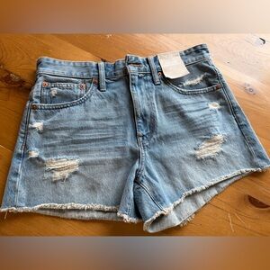 NWT Madewell Relaxed Denim Mid Rise Denim Shorts Size 26